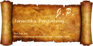 Janecska Pantaleon névjegykártya